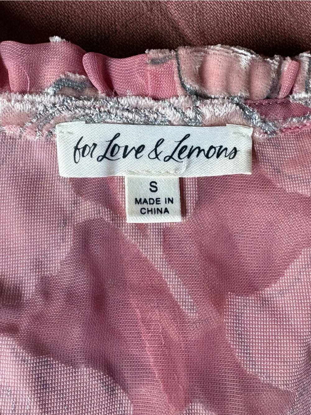 For Love & Lemons Pink Rose Blouse- Size Small- Fairy Floral Feminine Top - Picture 8 of 11